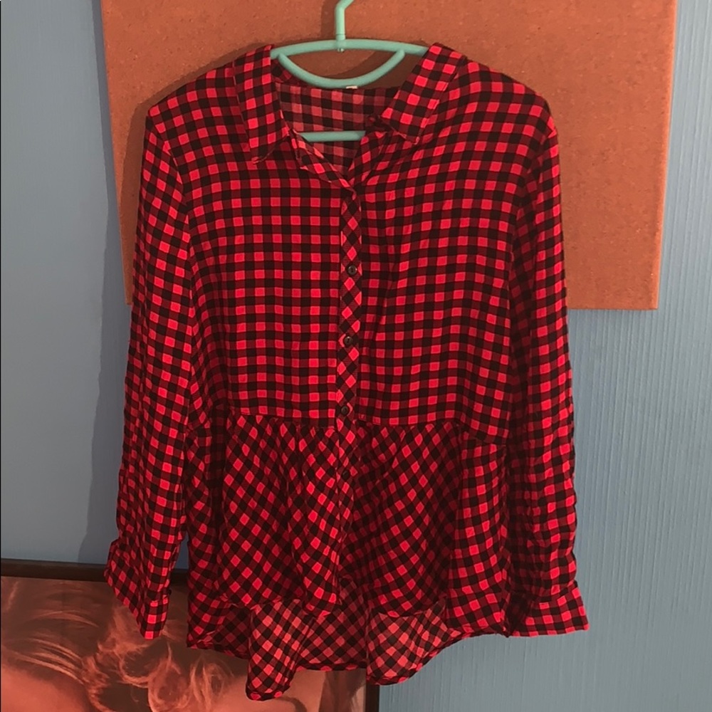 Flannel pattern blouse